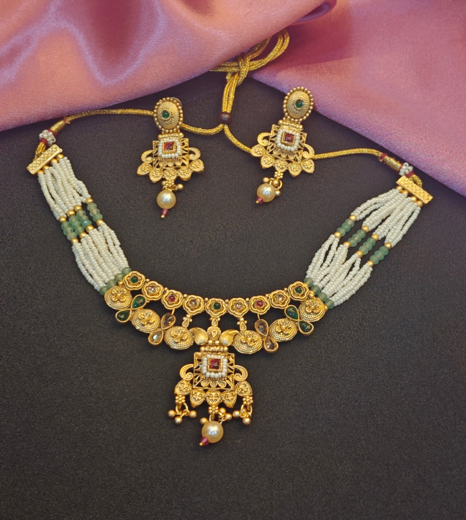 GREEN DRISHNI JEWELLERY SET
