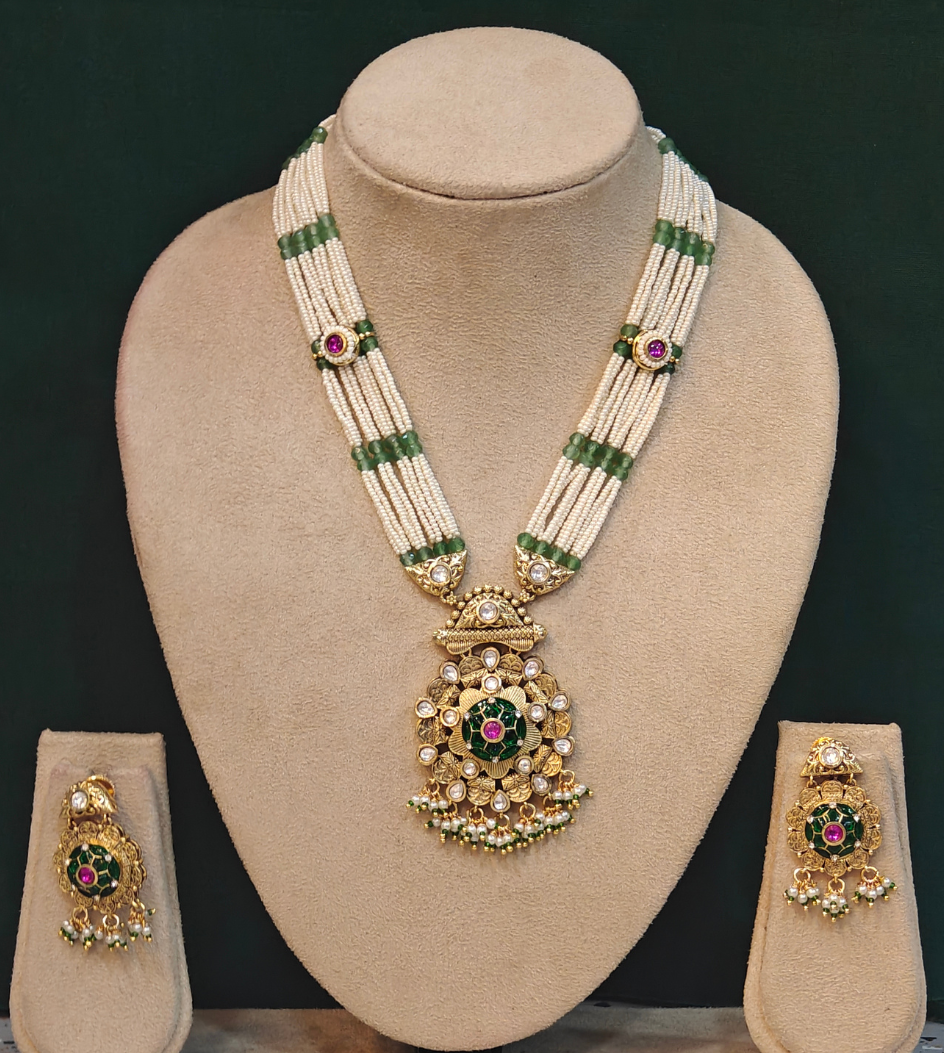 GREEN PRISHA JEWELLERY SET