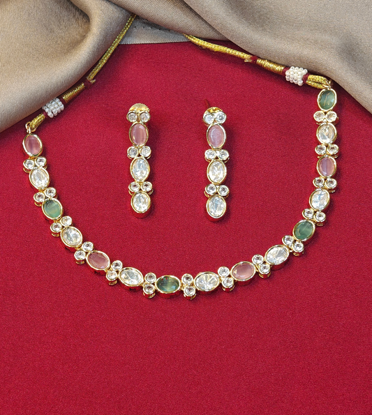 PINK AND GREEN HARSHA JEWELLERY SET
