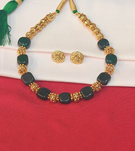 GREEN RUCHI JEWELLERY SET
