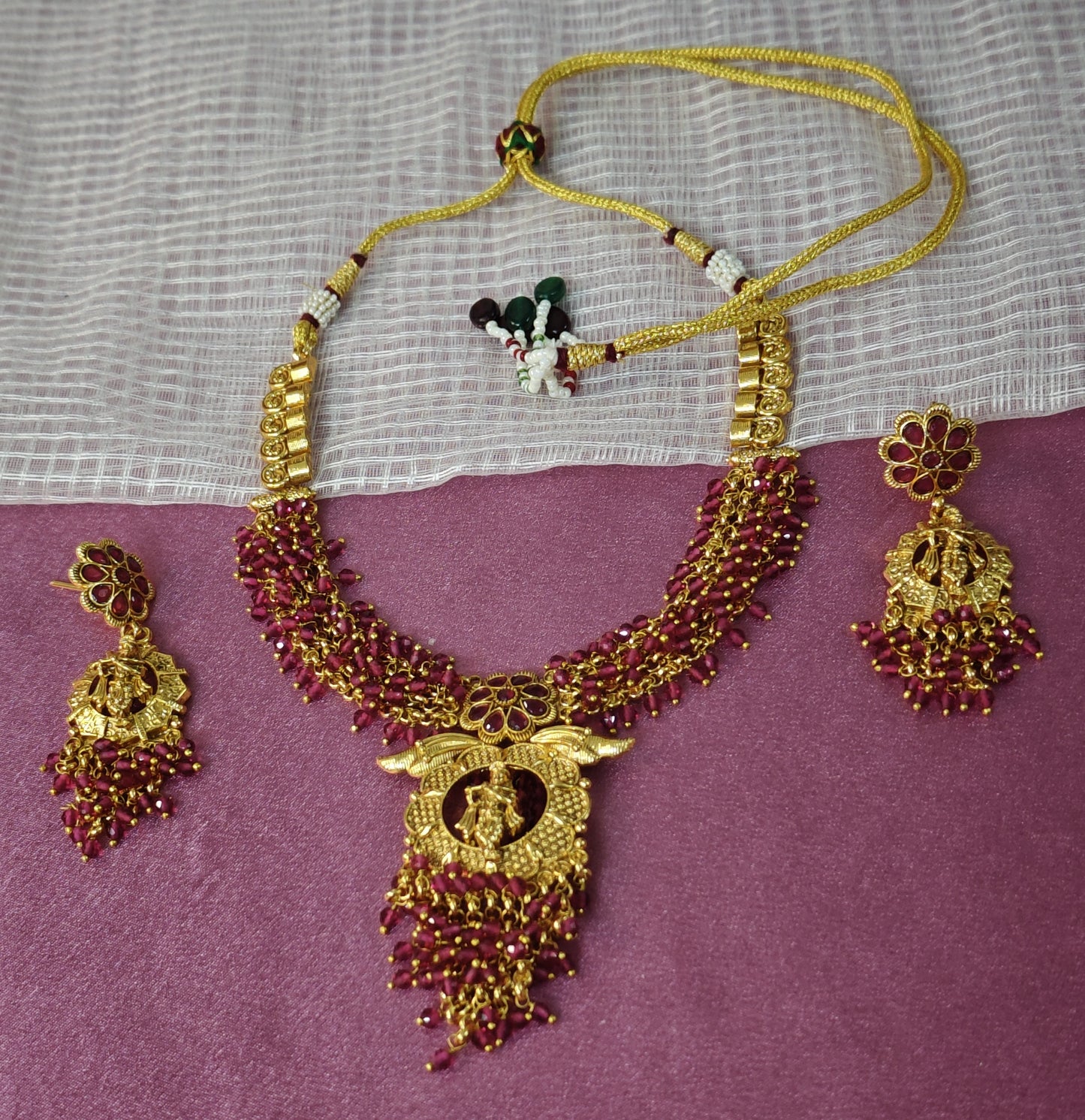 RUBY PINK PREETHA JEWELLERY SET