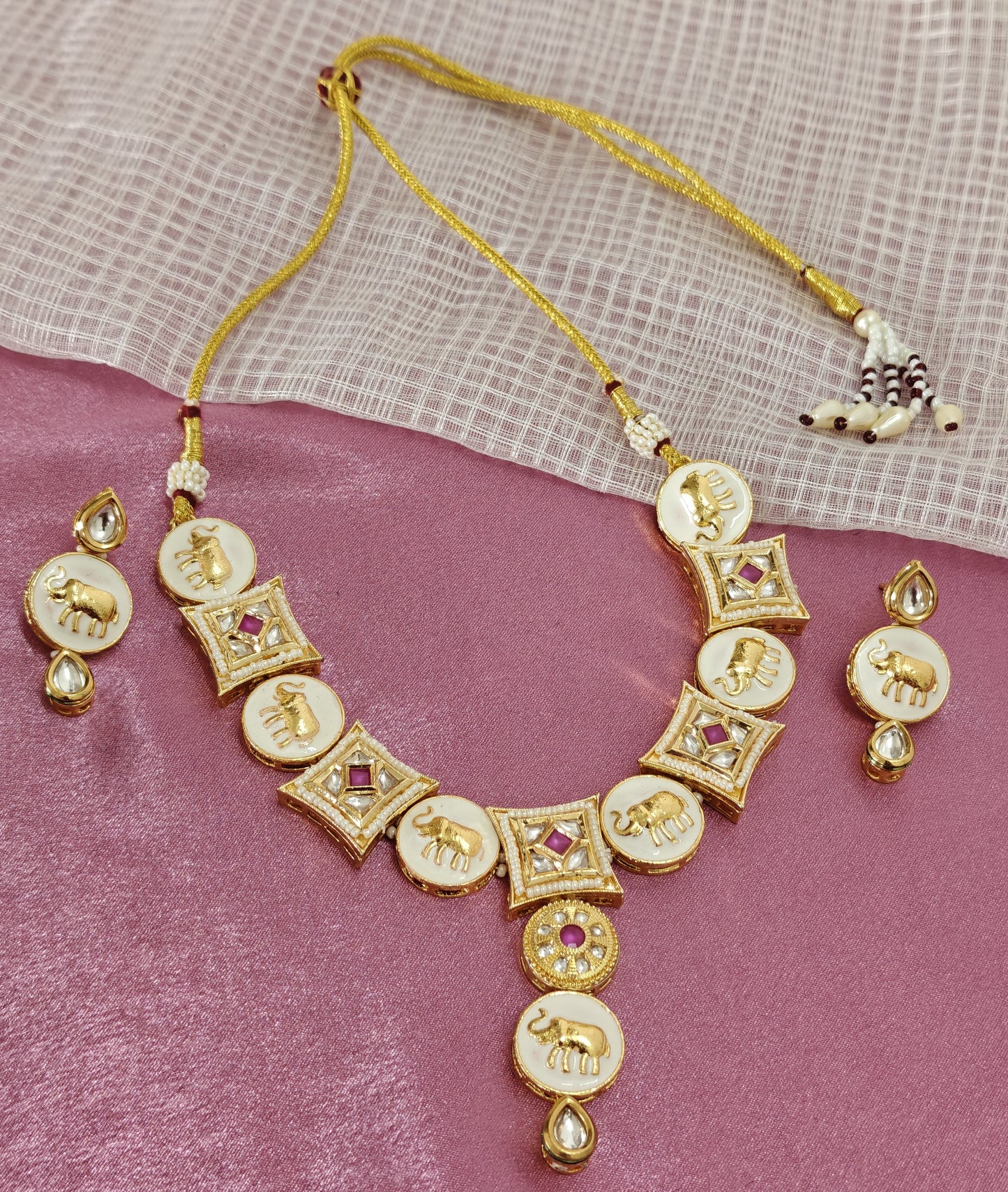 RUBY PINK NANDINI JEWELLERY SET