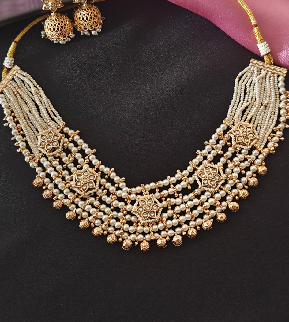 WHITE KANISHKA JEWELLERY SET