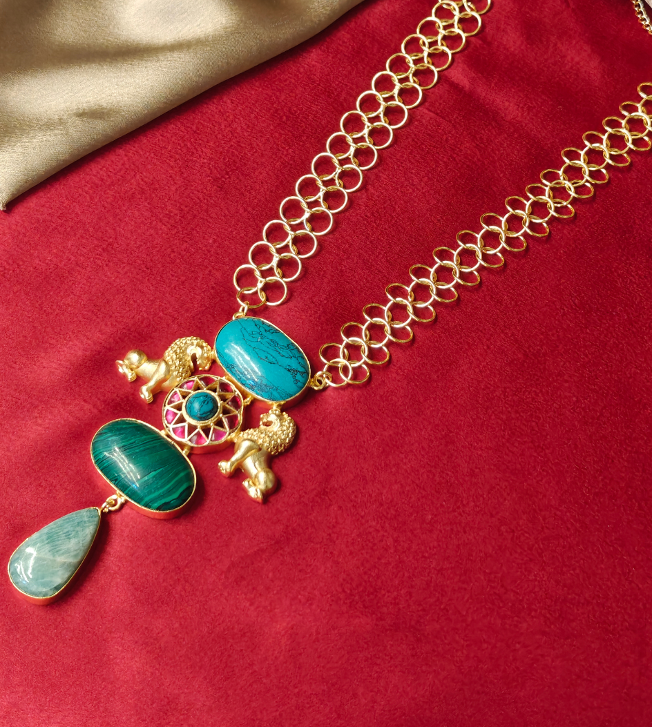 MULTICOLORED SHLOKA JEWELLERY SET