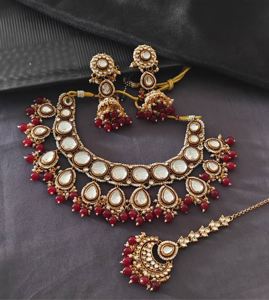 MAROON KIANA JEWELLERY SET