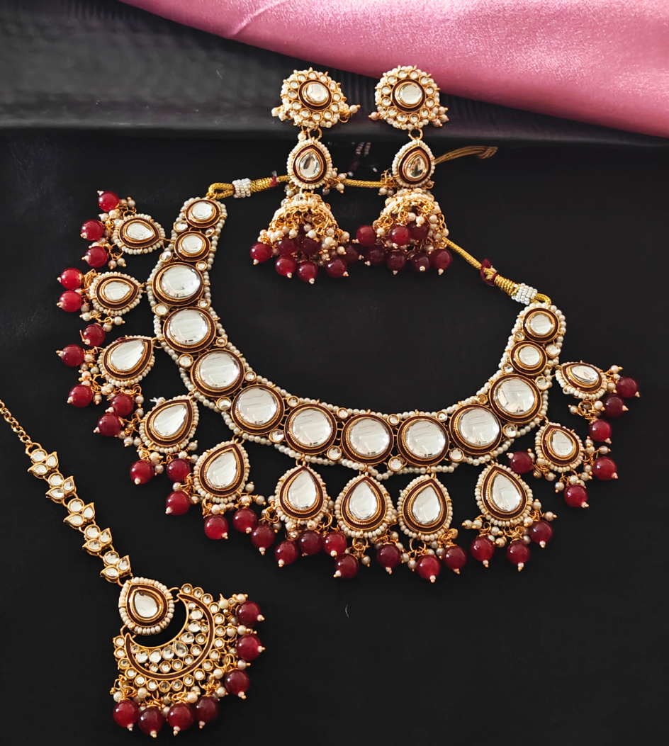 MAROON KIANA JEWELLERY SET