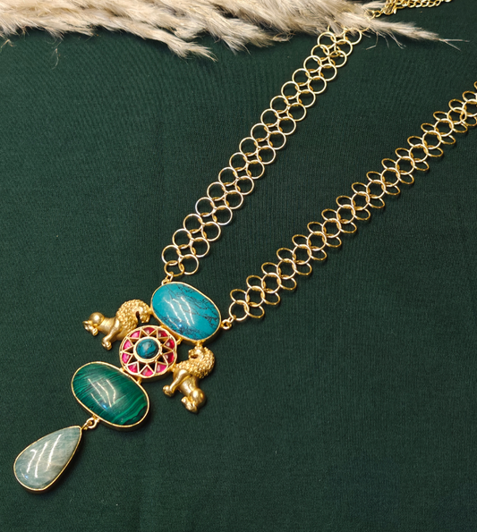 MULTICOLORED SHLOKA JEWELLERY SET
