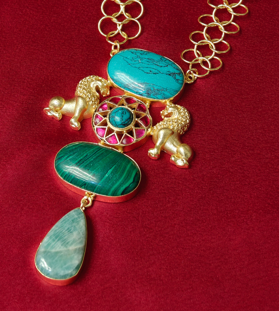 MULTICOLORED SHLOKA JEWELLERY SET
