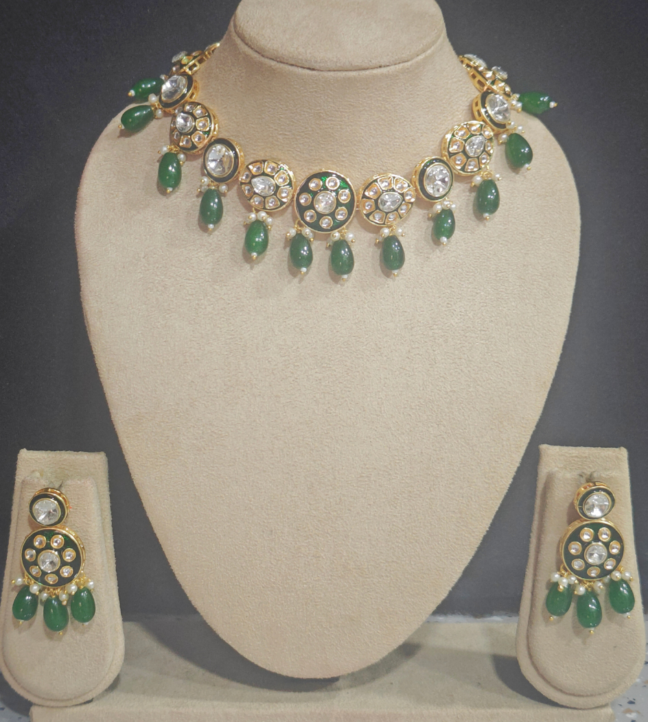 GREEN SWARA JEWELLERY SET