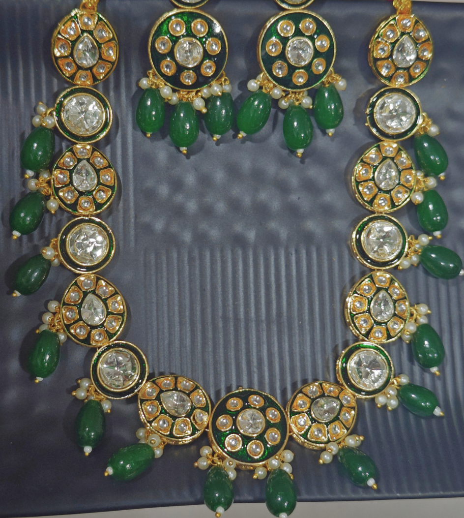 GREEN SWARA JEWELLERY SET