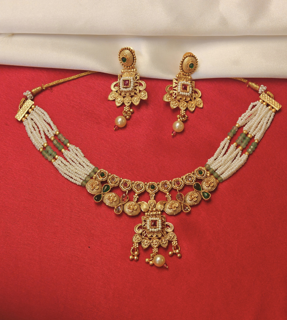 GREEN DRISHNI JEWELLERY SET