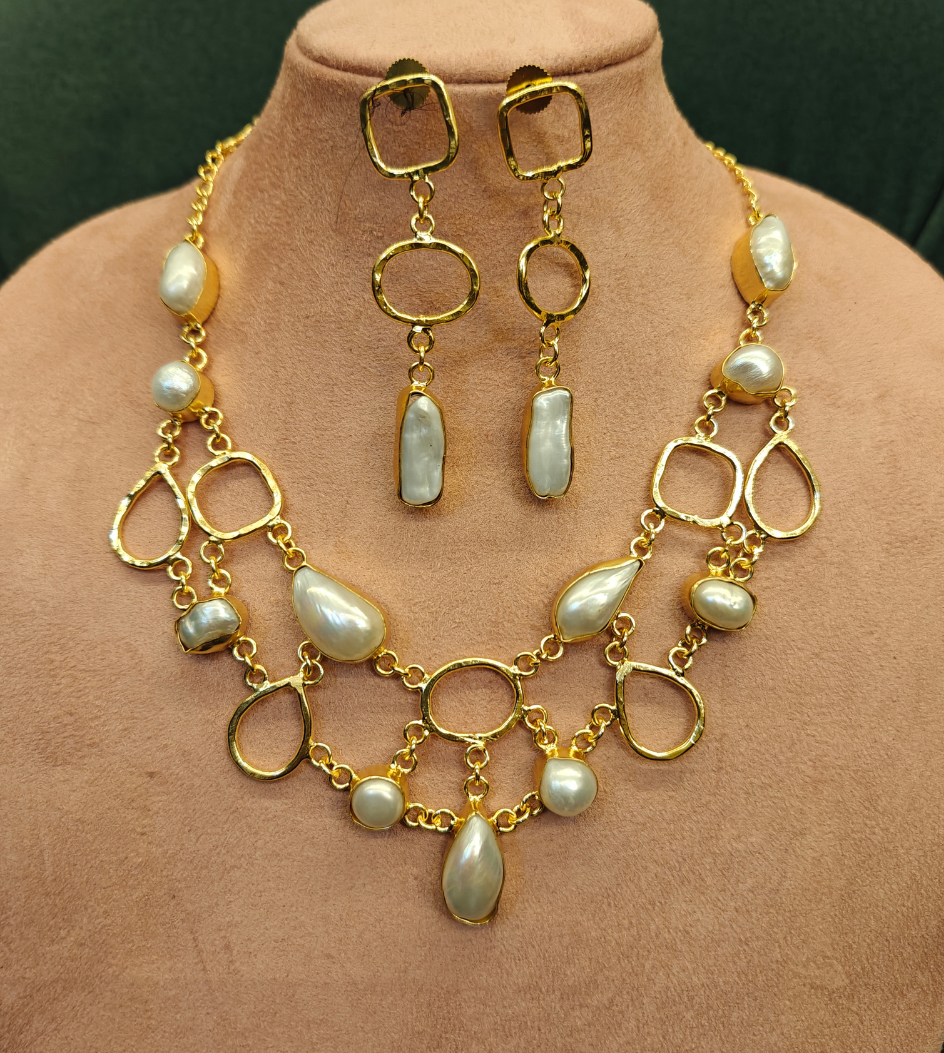 WHITE HETAL JEWELLERY SET