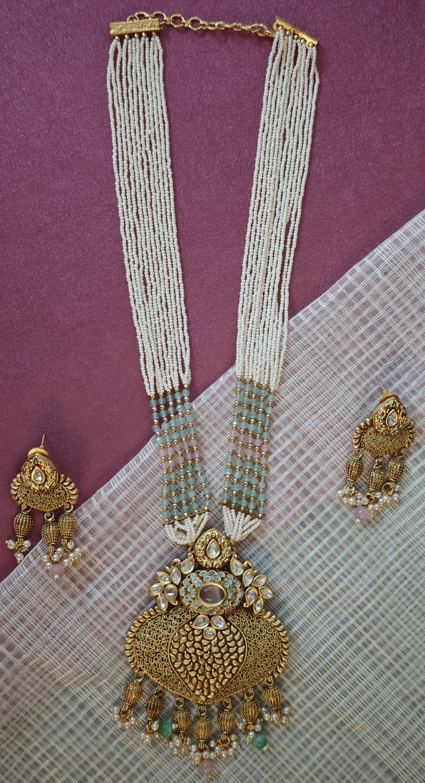 MINT AND PINK ZOYA JEWELLERY SET
