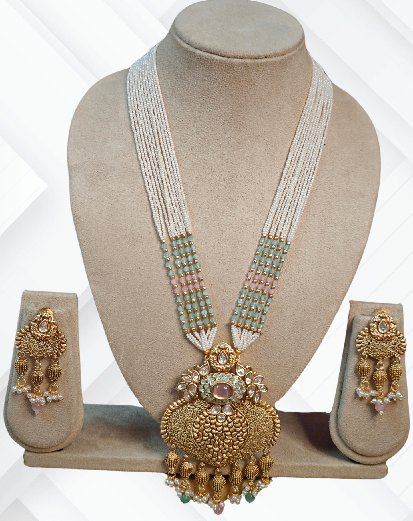 MINT AND PINK ZOYA JEWELLERY SET
