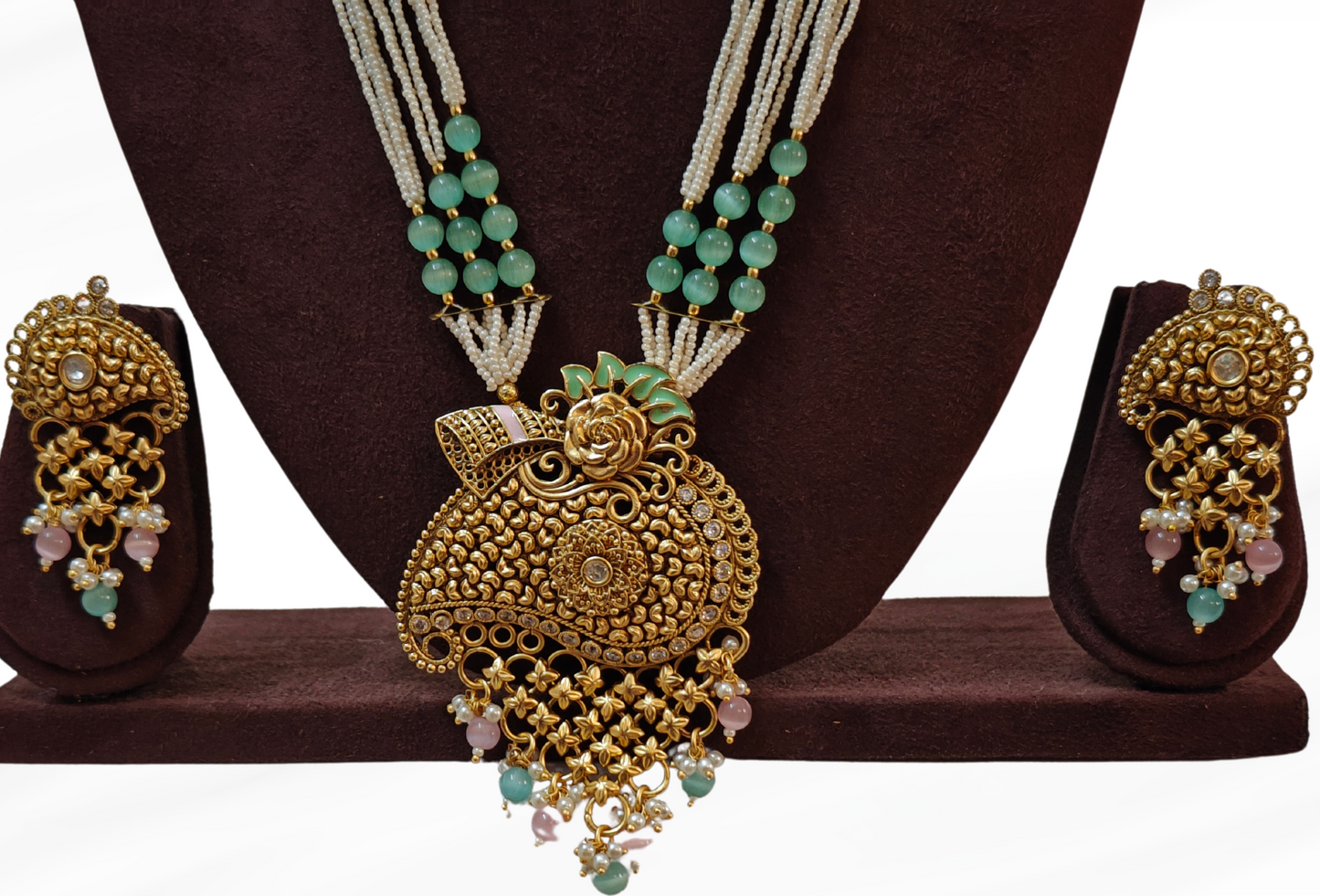 MINT AND PINK AVYA JEWELLERY SET