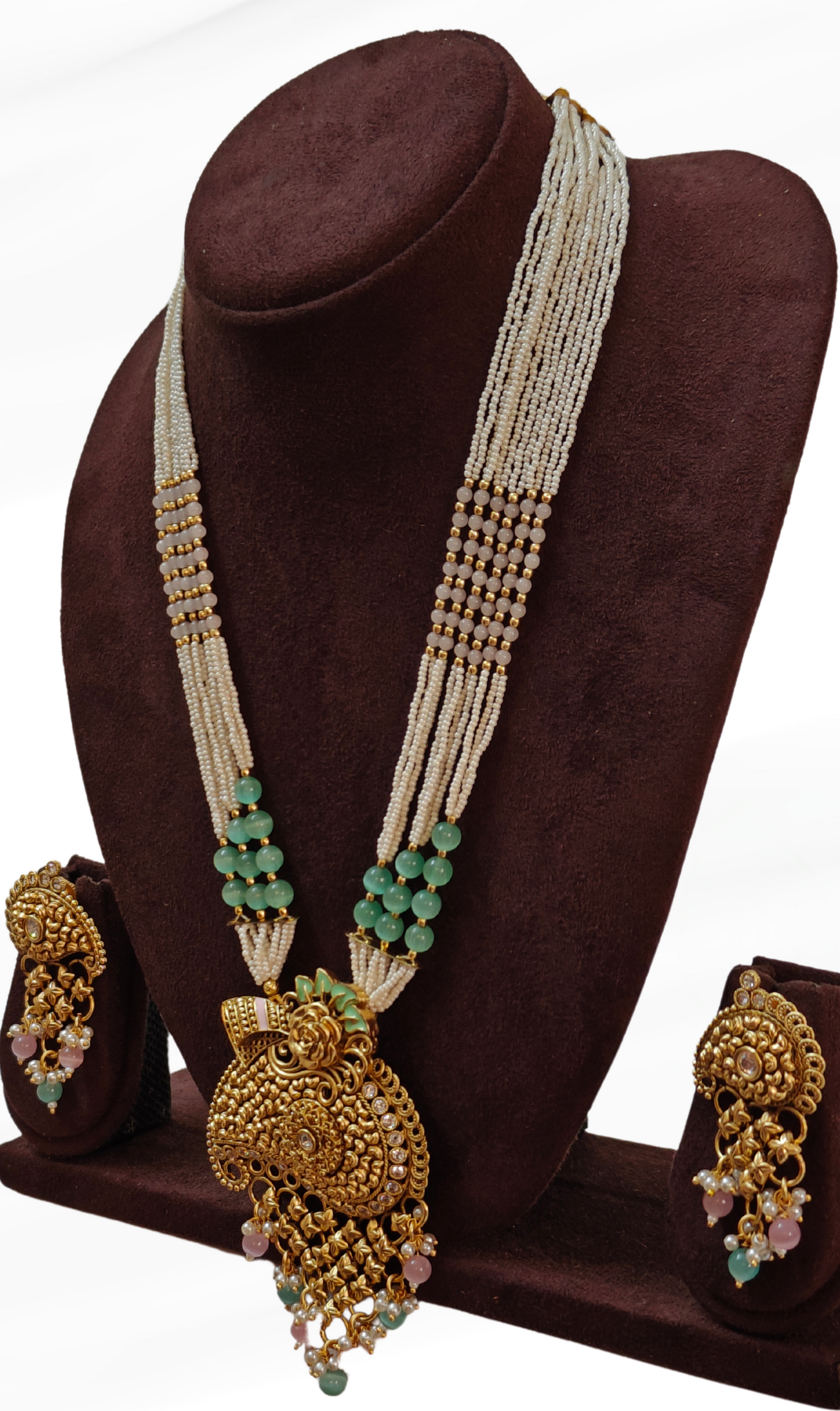 MINT AND PINK AVYA JEWELLERY SET