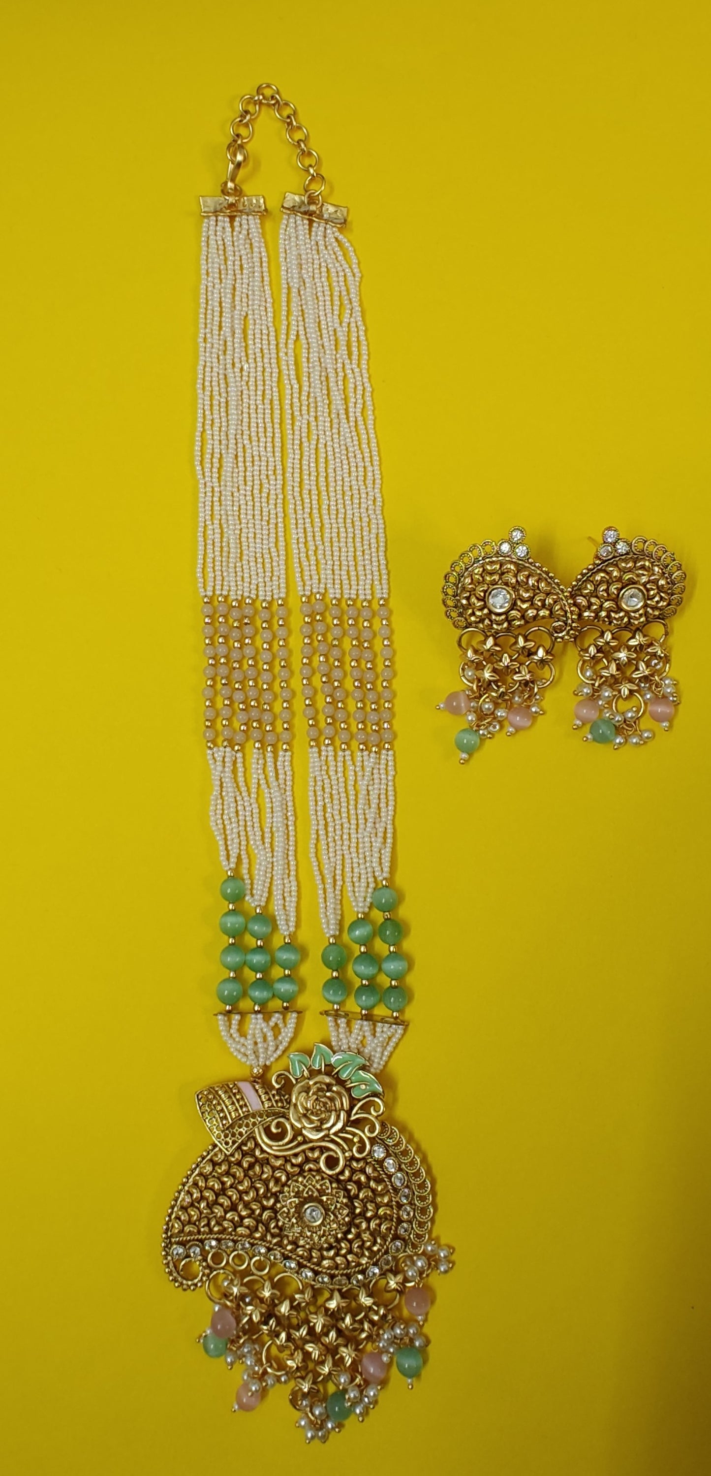 MINT AND PINK AVYA JEWELLERY SET