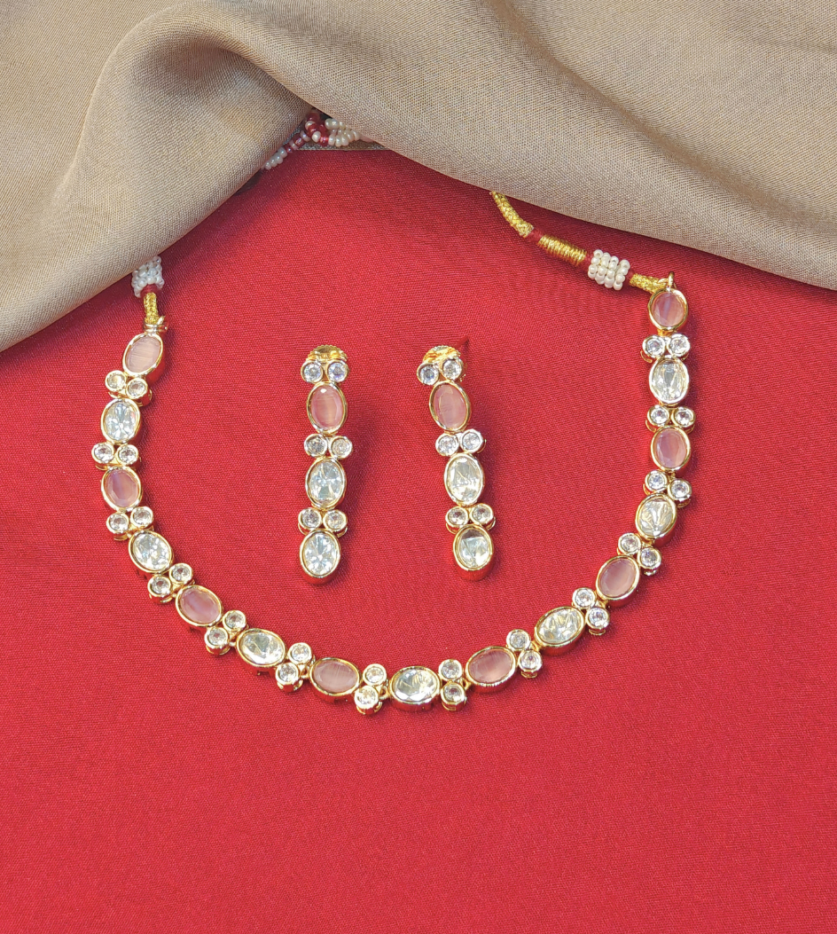 PINK HARSHA JEWELLERY SET