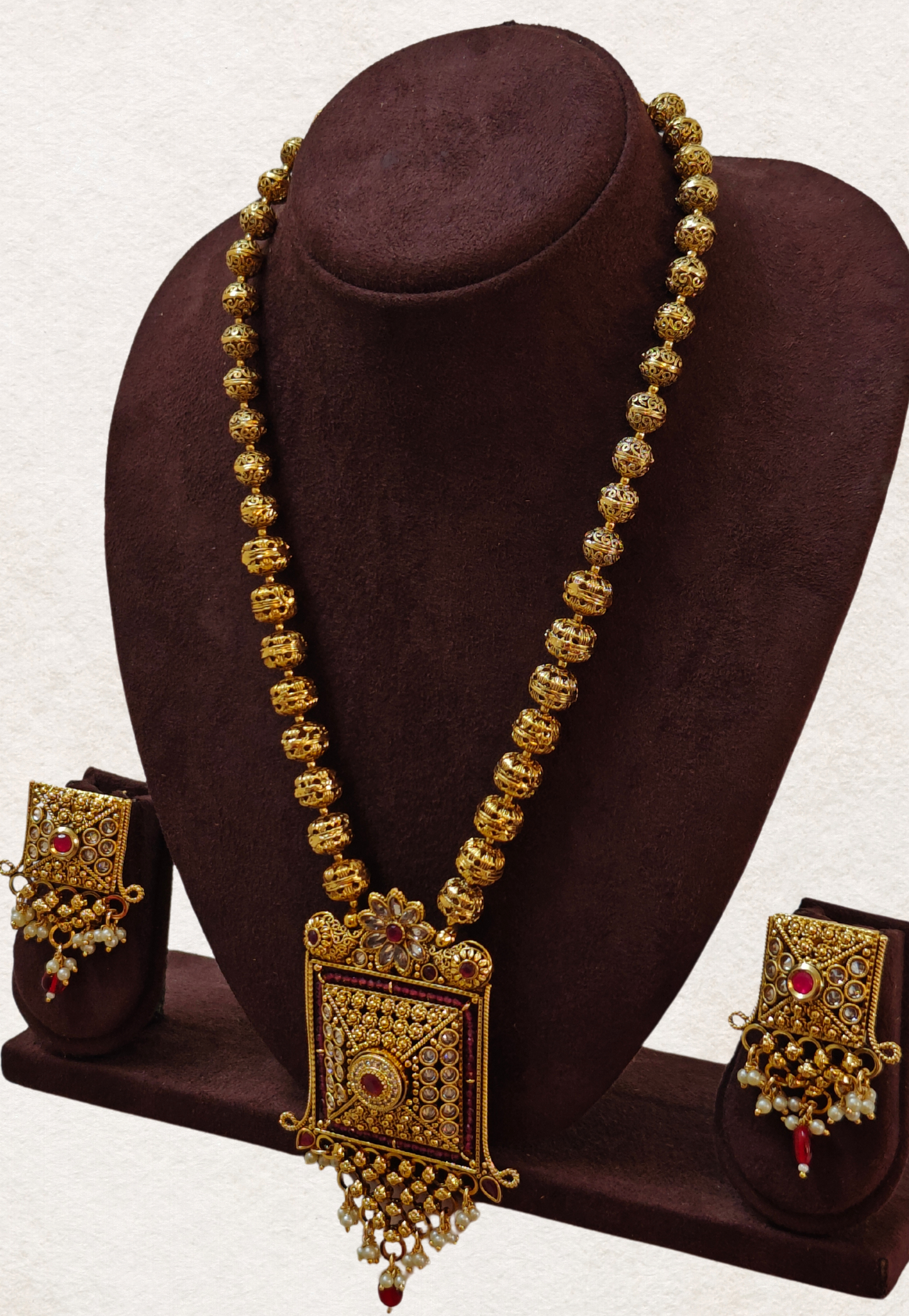 RUBY PINK SAANVIKA JEWELLERY SET