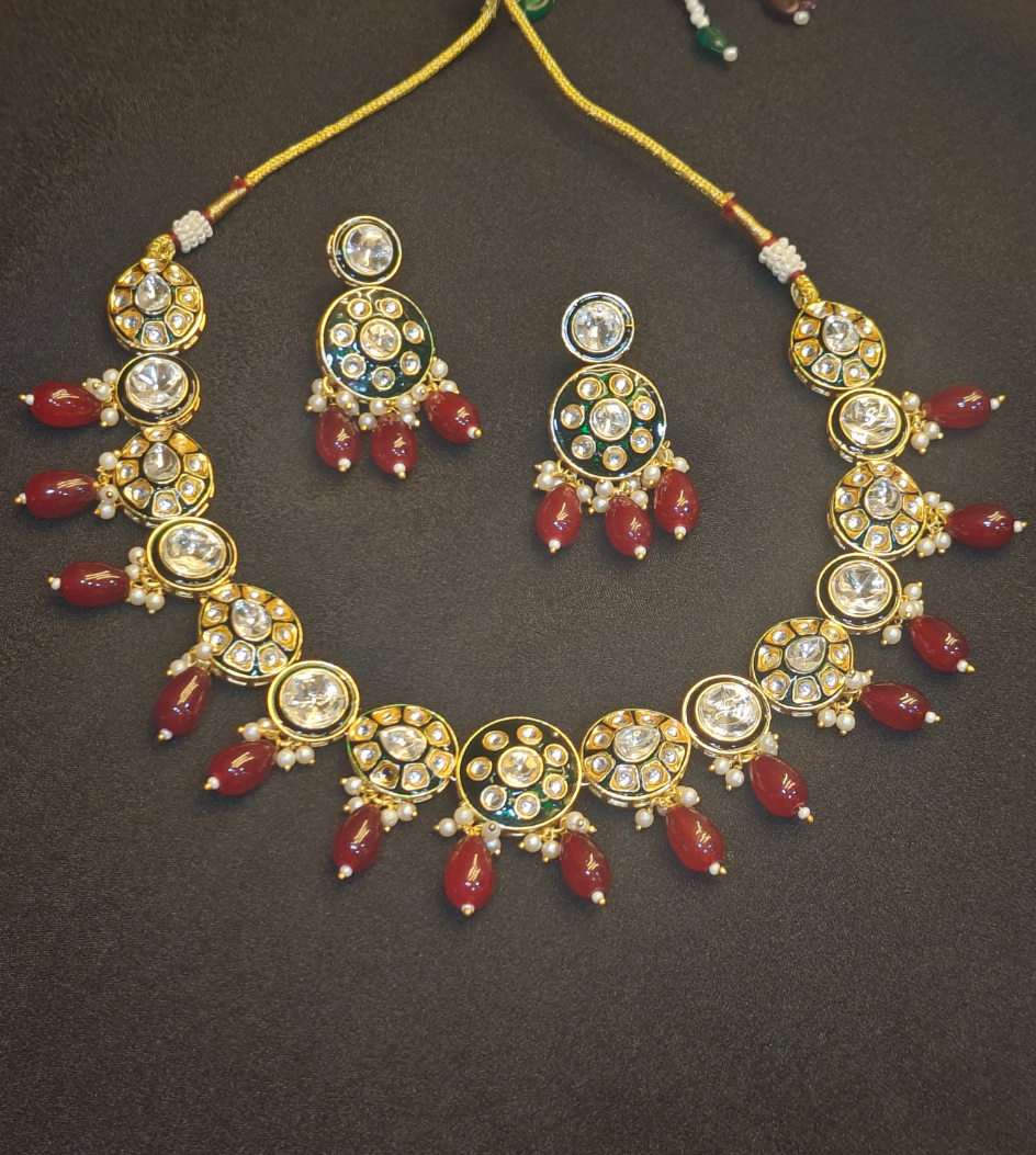 MAROON SWARA JEWELLERY SET
