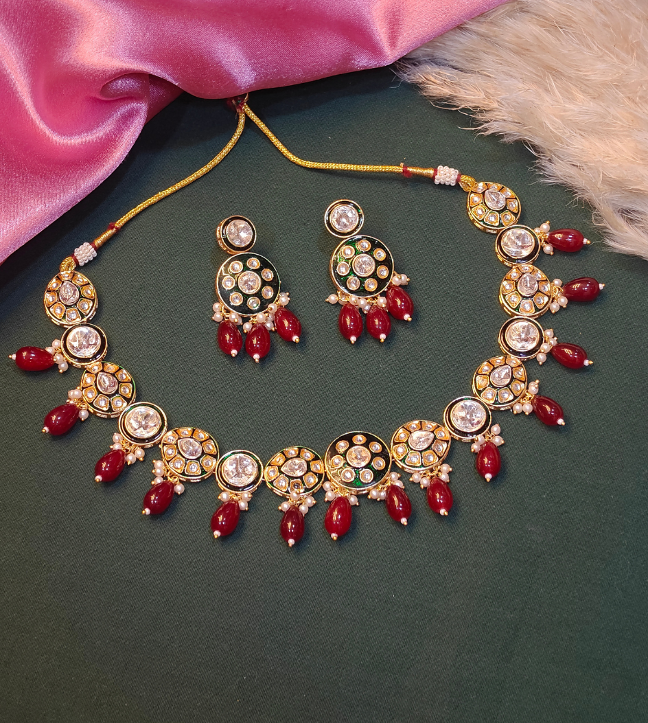 MAROON SWARA JEWELLERY SET