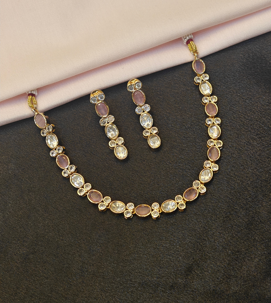 PINK HARSHA JEWELLERY SET