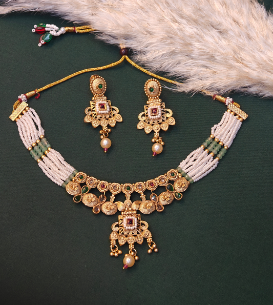GREEN DRISHNI JEWELLERY SET