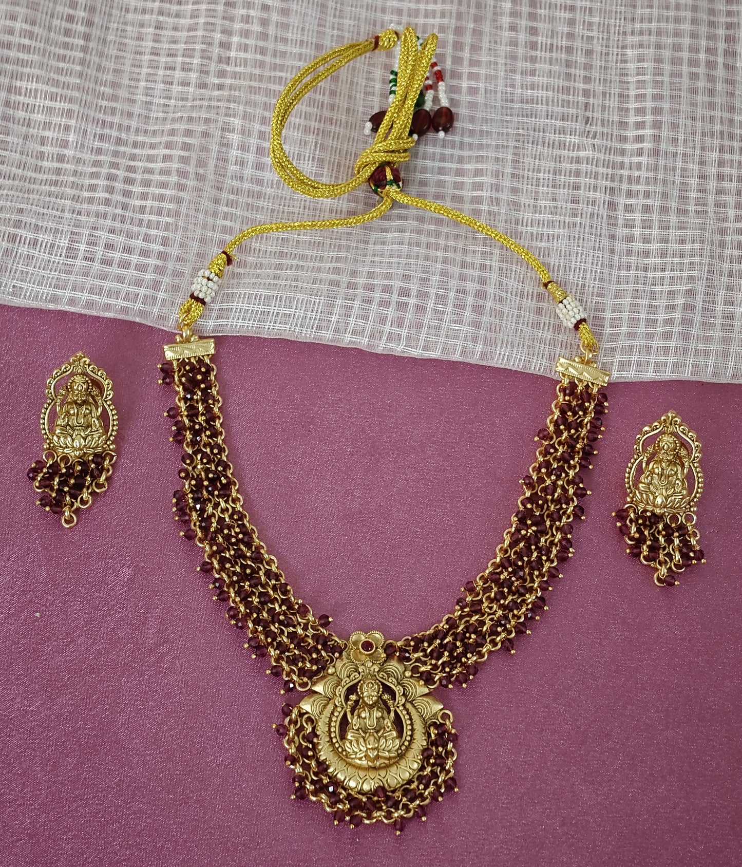 MAROON MEESHA JEWELLERY SET