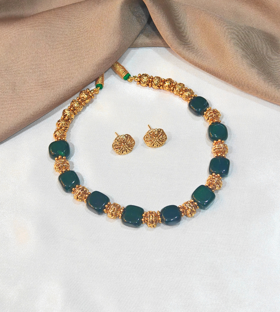 GREEN RUCHI JEWELLERY SET