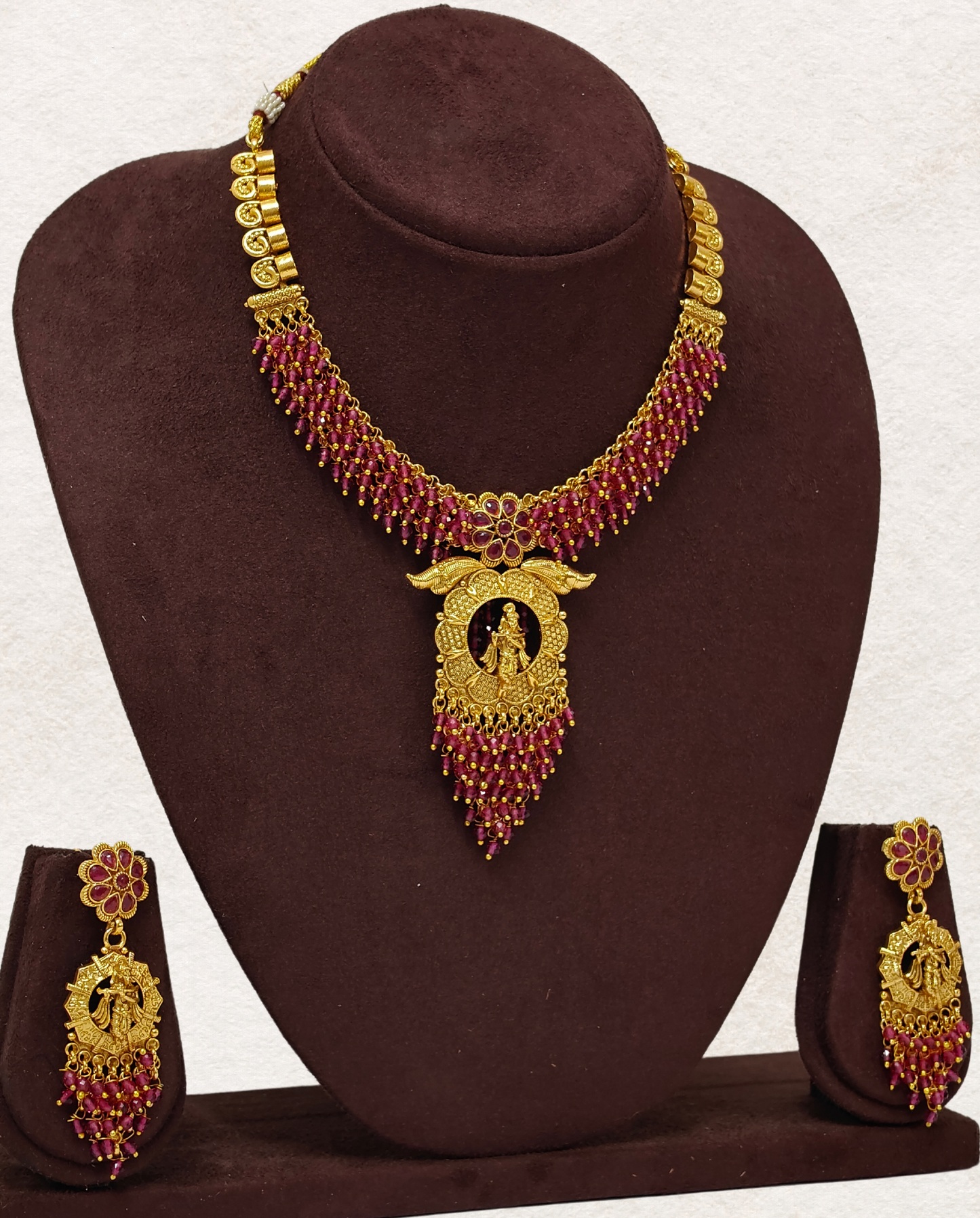 RUBY PINK PREETHA JEWELLERY SET