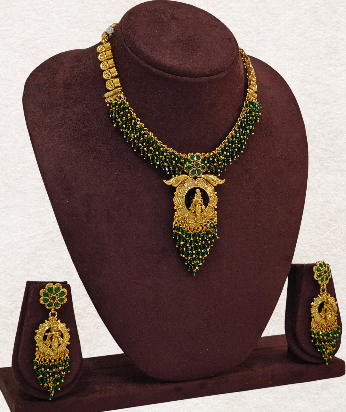 GREEN PREETHA JEWELLERY SET