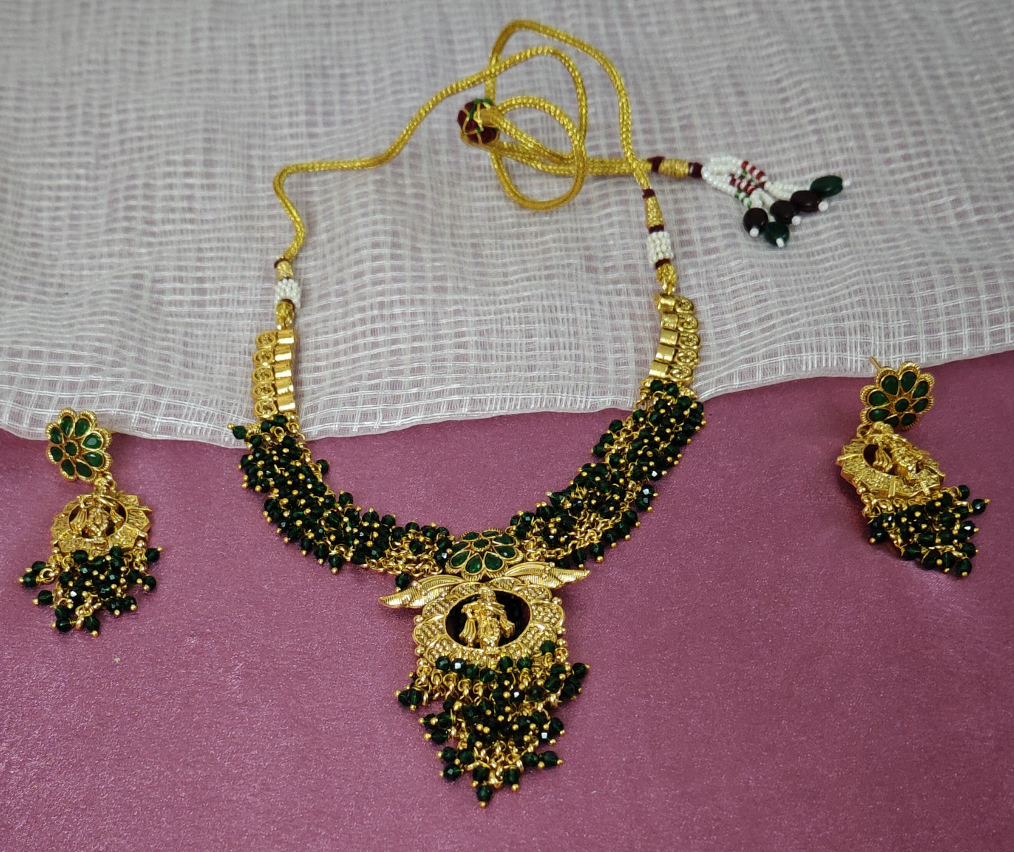 GREEN PREETHA JEWELLERY SET