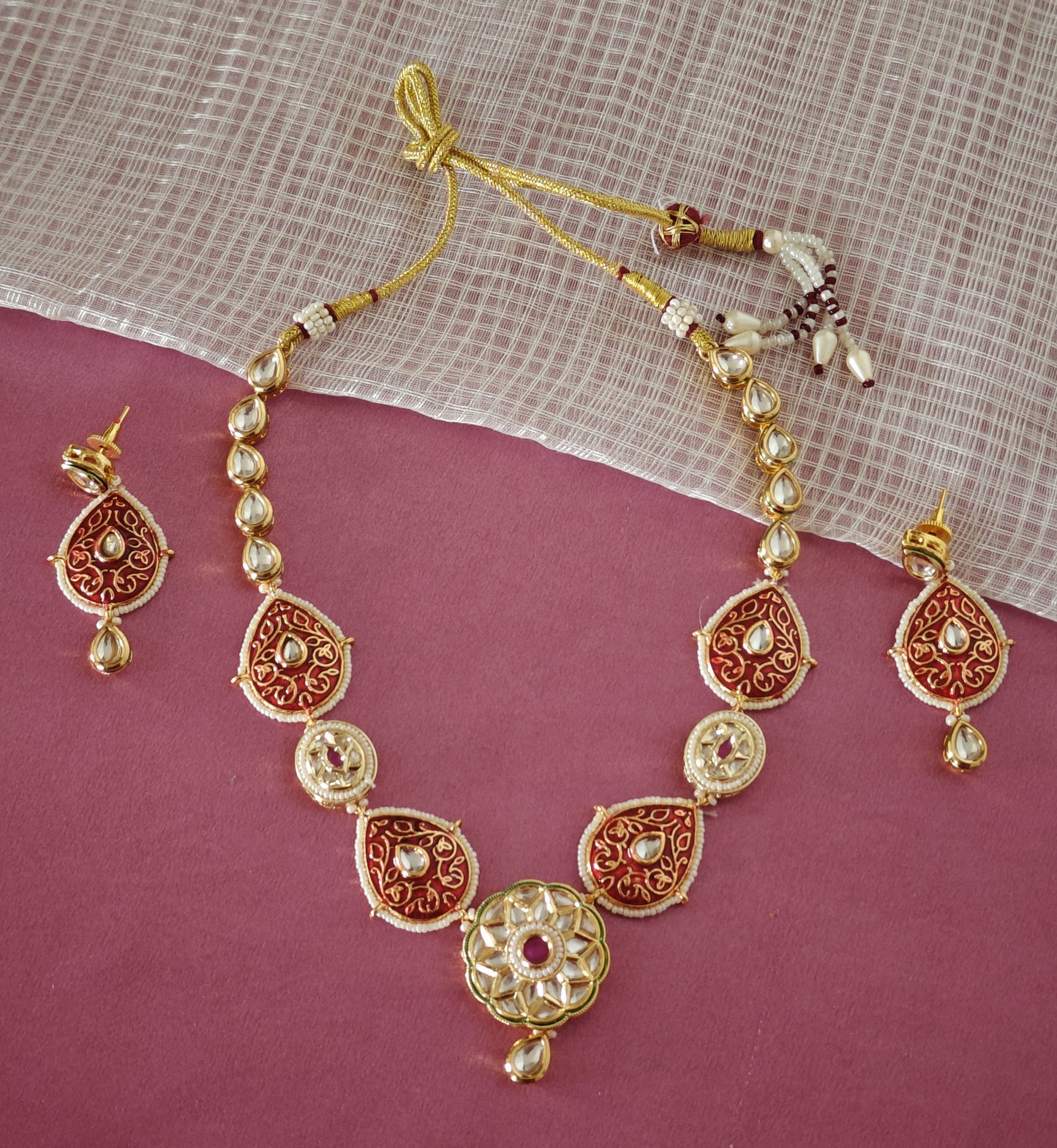 MAROON ADIRA JEWELLERY SET