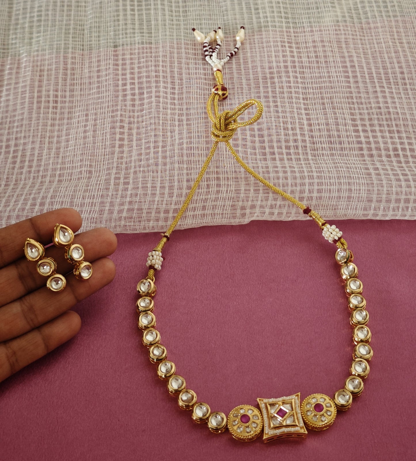 PINK SARISHA JEWELLERY SET