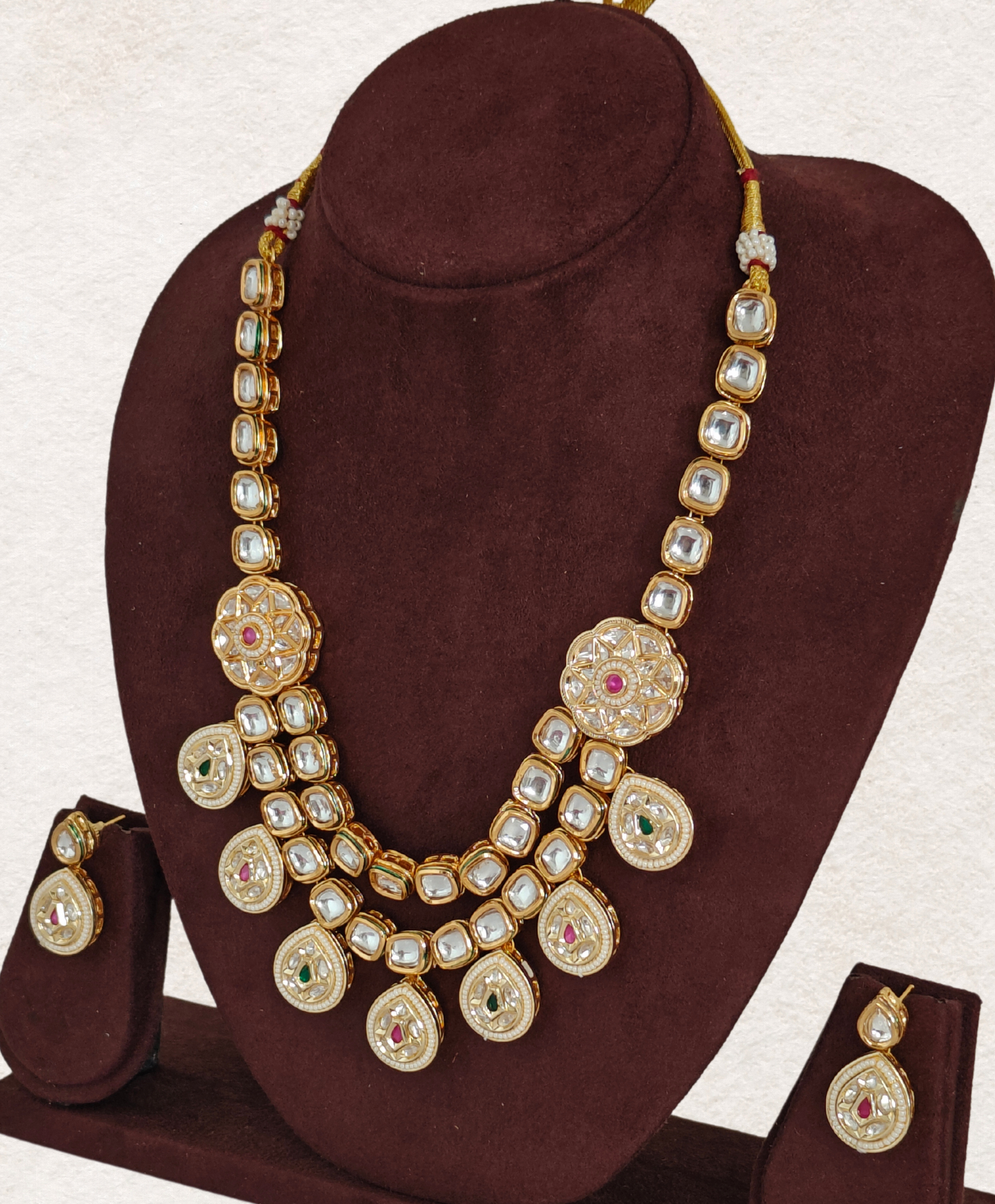 PINK AND GREEN GEETA JEWELLERY SET