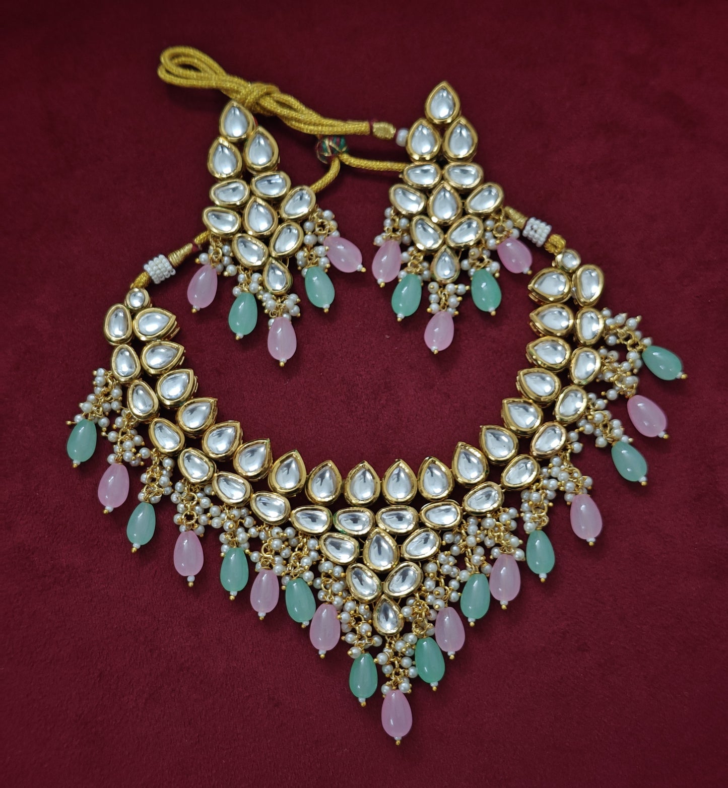 MINT AND PINK KSHIRSA JEWELLERY SET