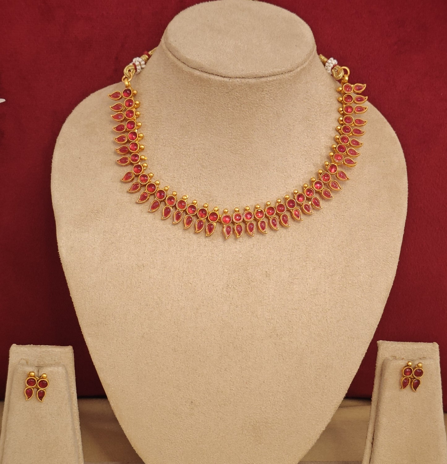 RUBY PINK SURABHI JEWELLERY SET