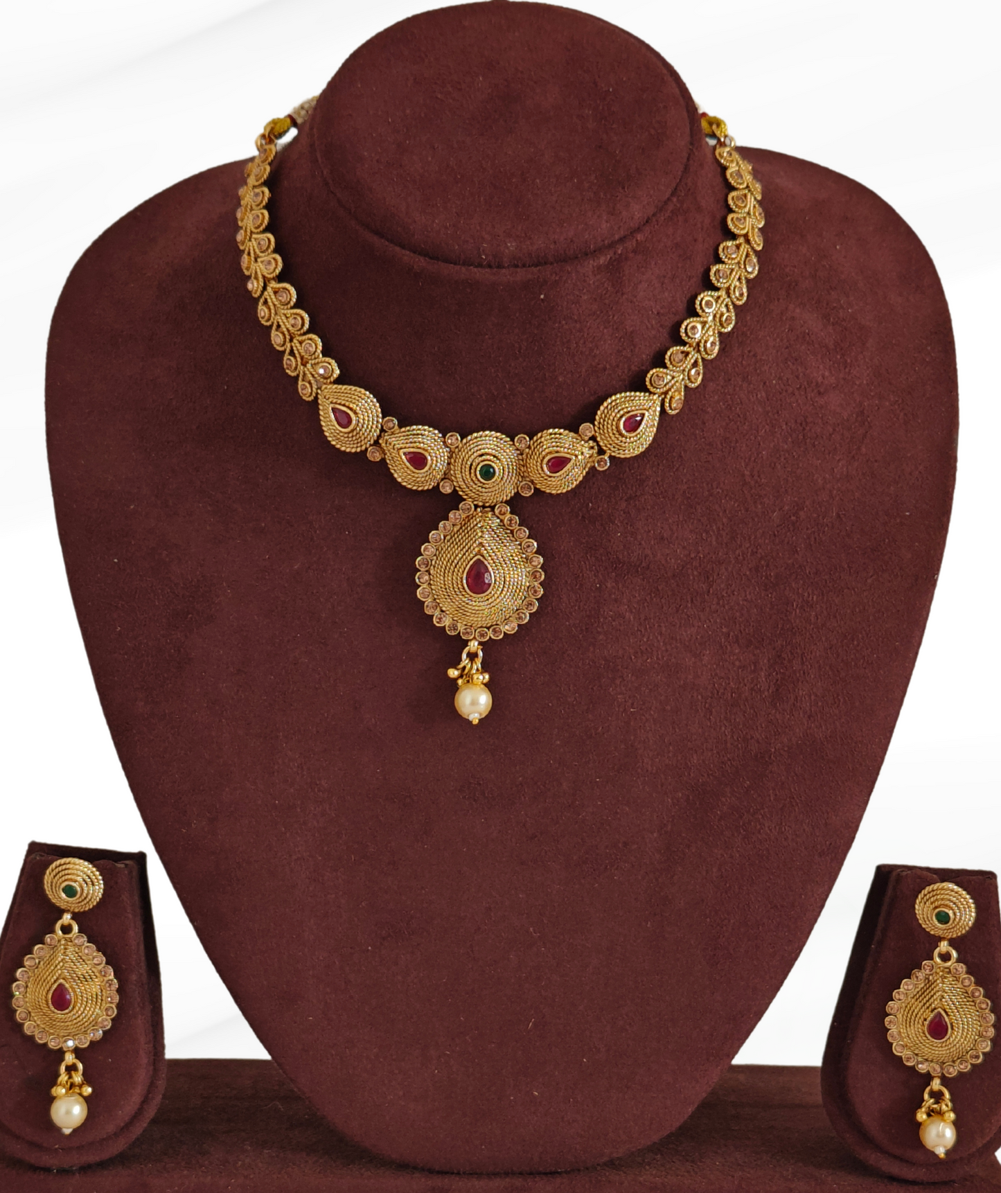 PINK AND GREEN TOSHNA JEWELLERY SET