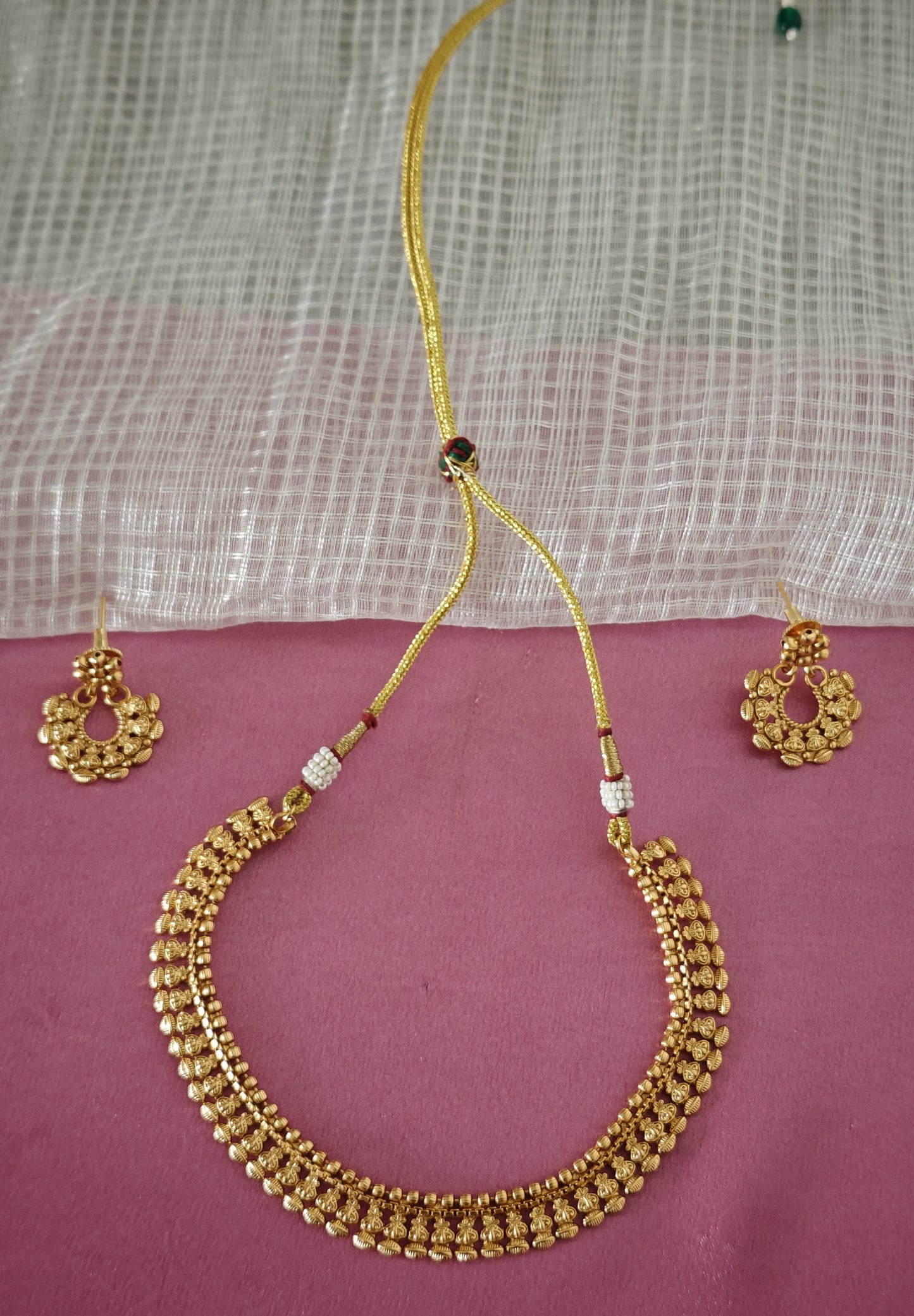 GOLDEN NEEYA TEMPLE JEWELLERY SET