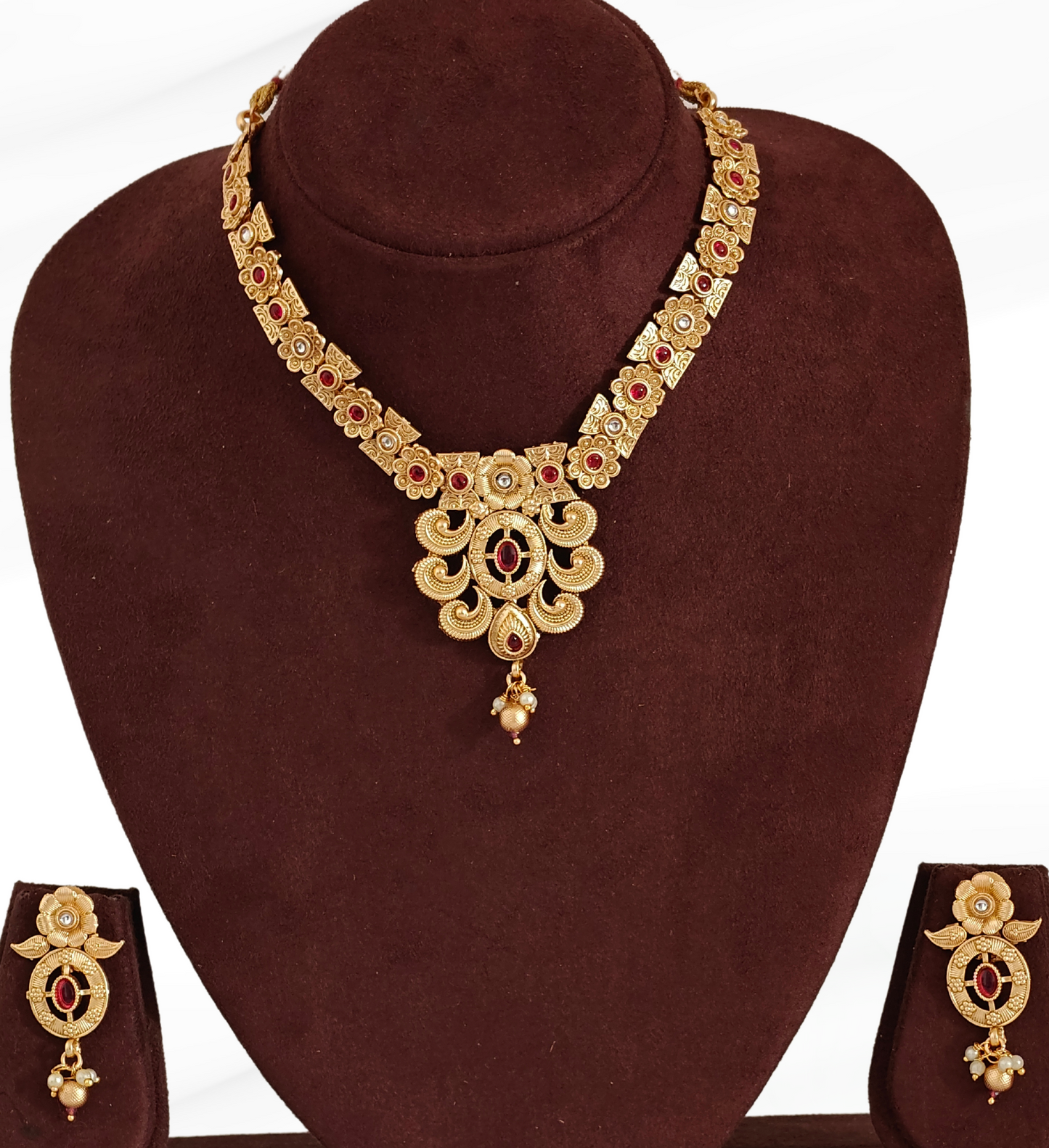 PINK AMAYA RAJWADI JEWELLERY SET