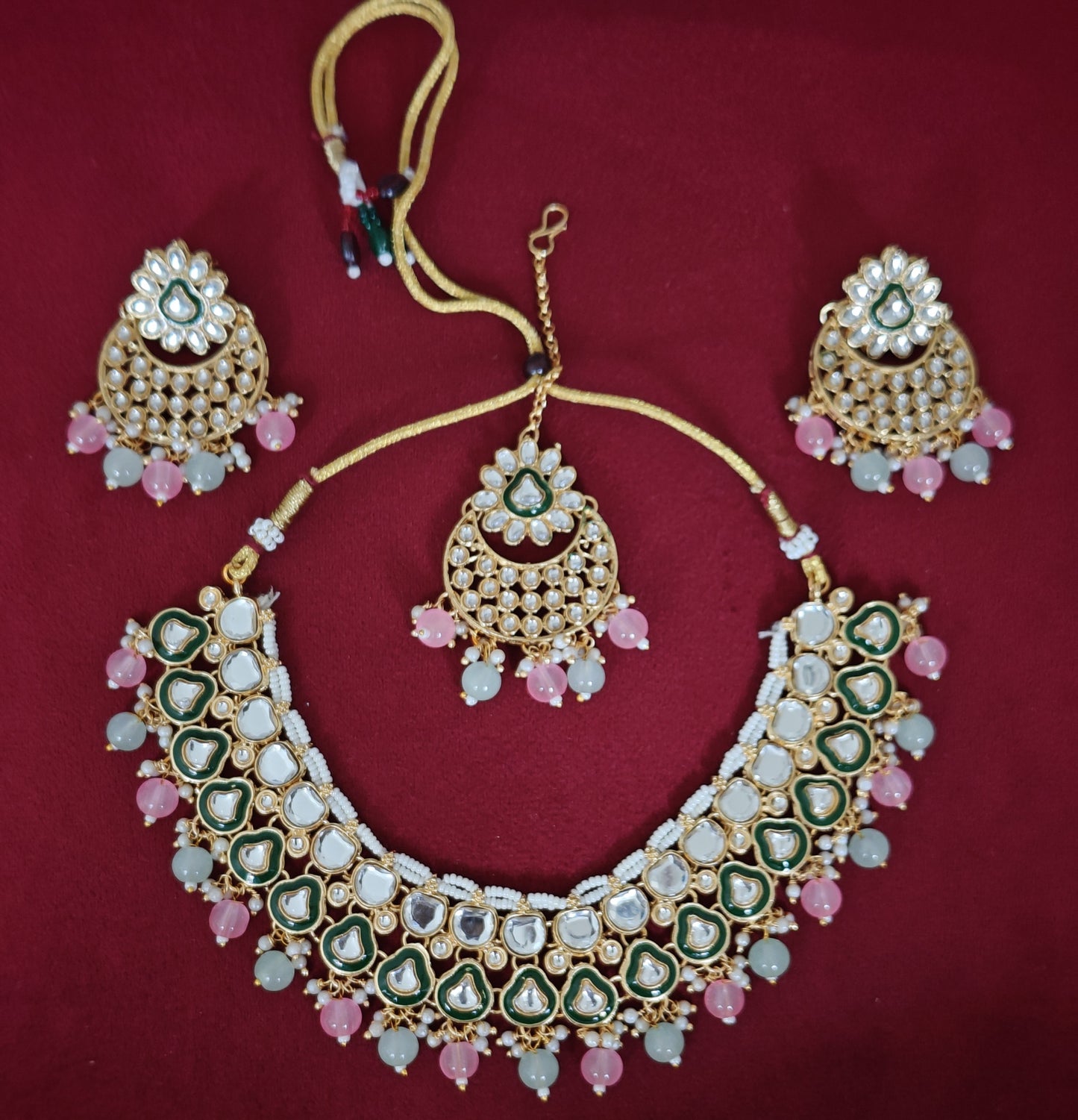 MINT AND PINK ARIKA JEWELLERY SET