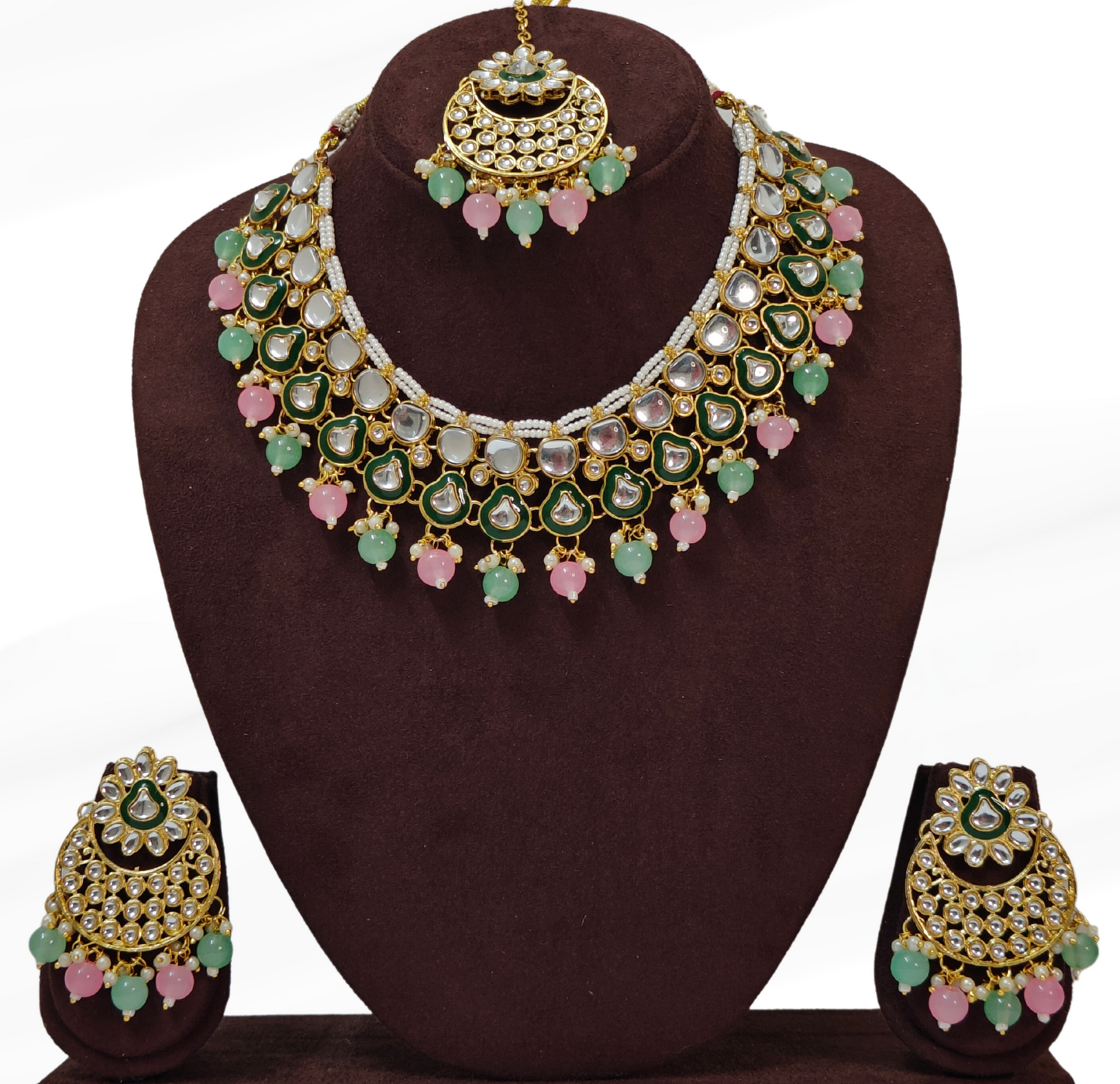 MINT AND PINK ARIKA JEWELLERY SET