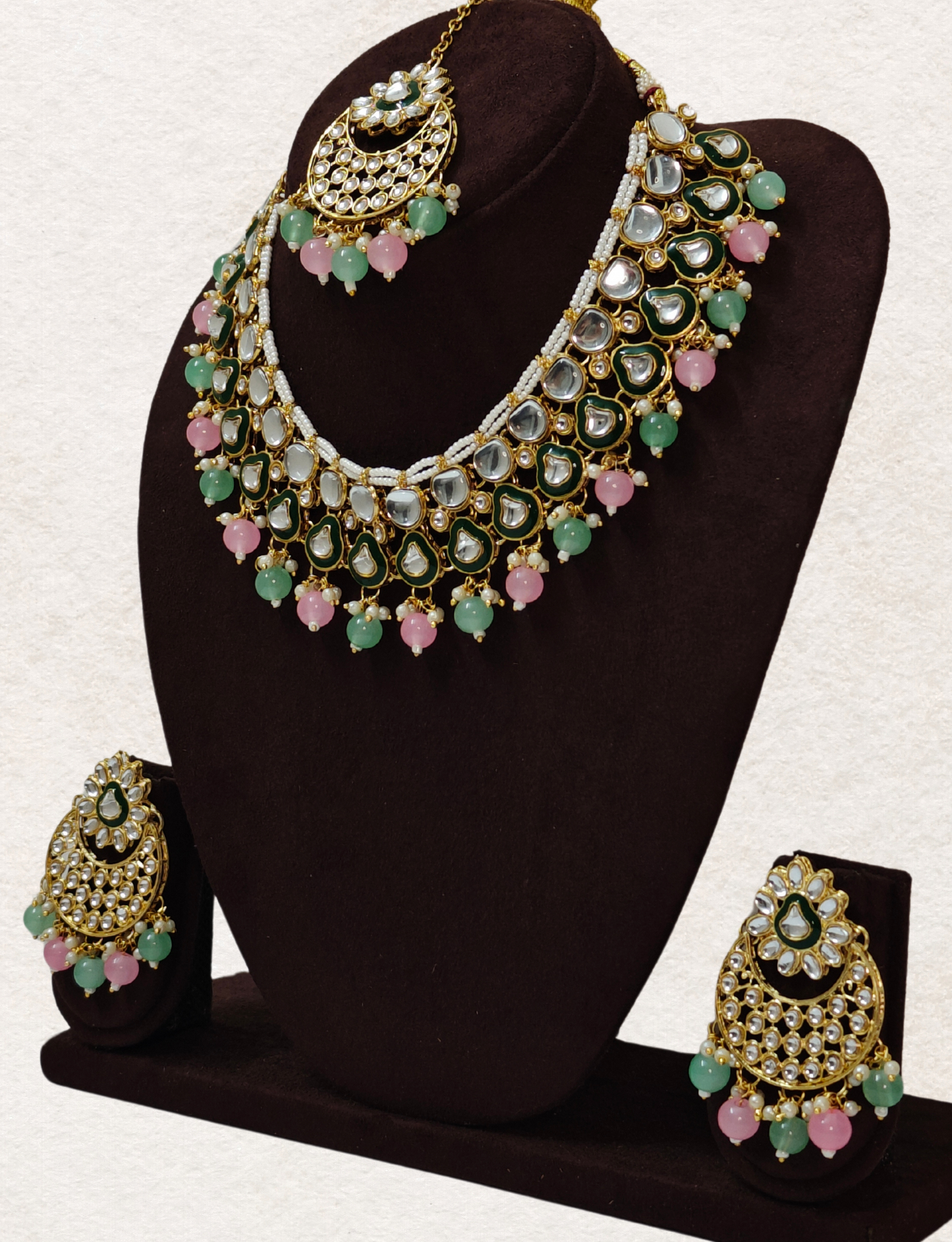 MINT AND PINK ARIKA JEWELLERY SET