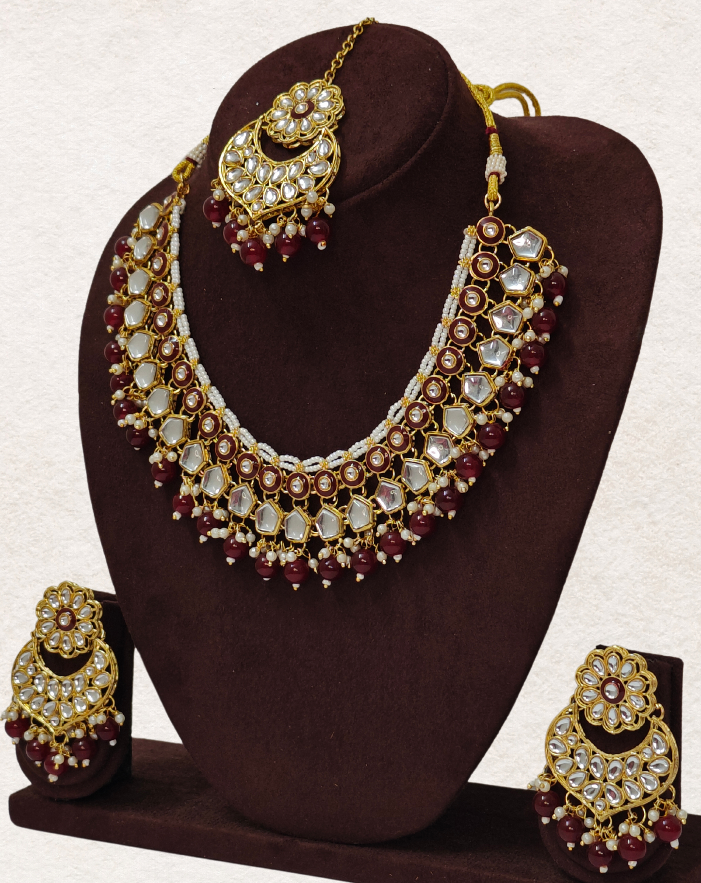 RUBY PINK ISHANVI JEWELLERY SET