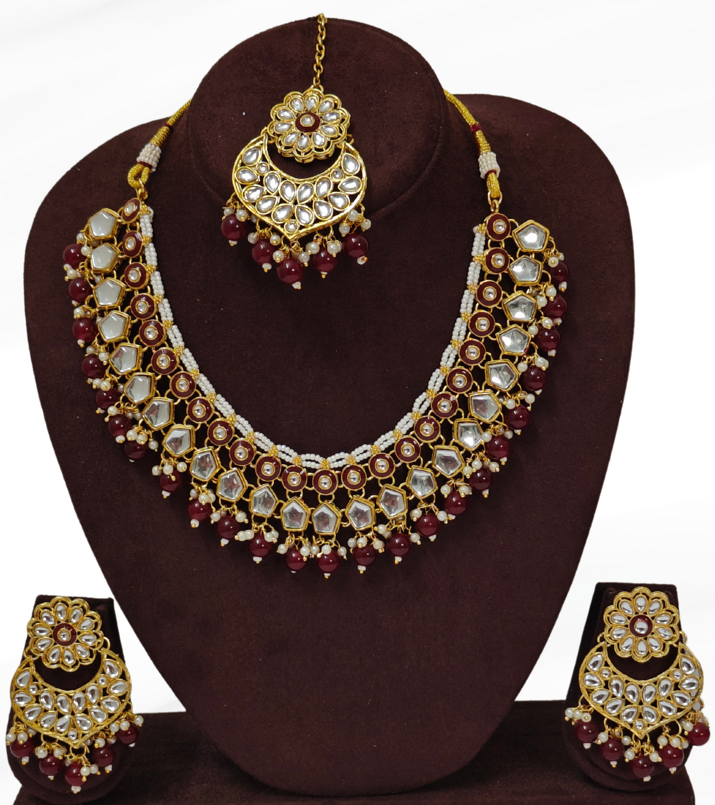 RUBY PINK ISHANVI JEWELLERY SET