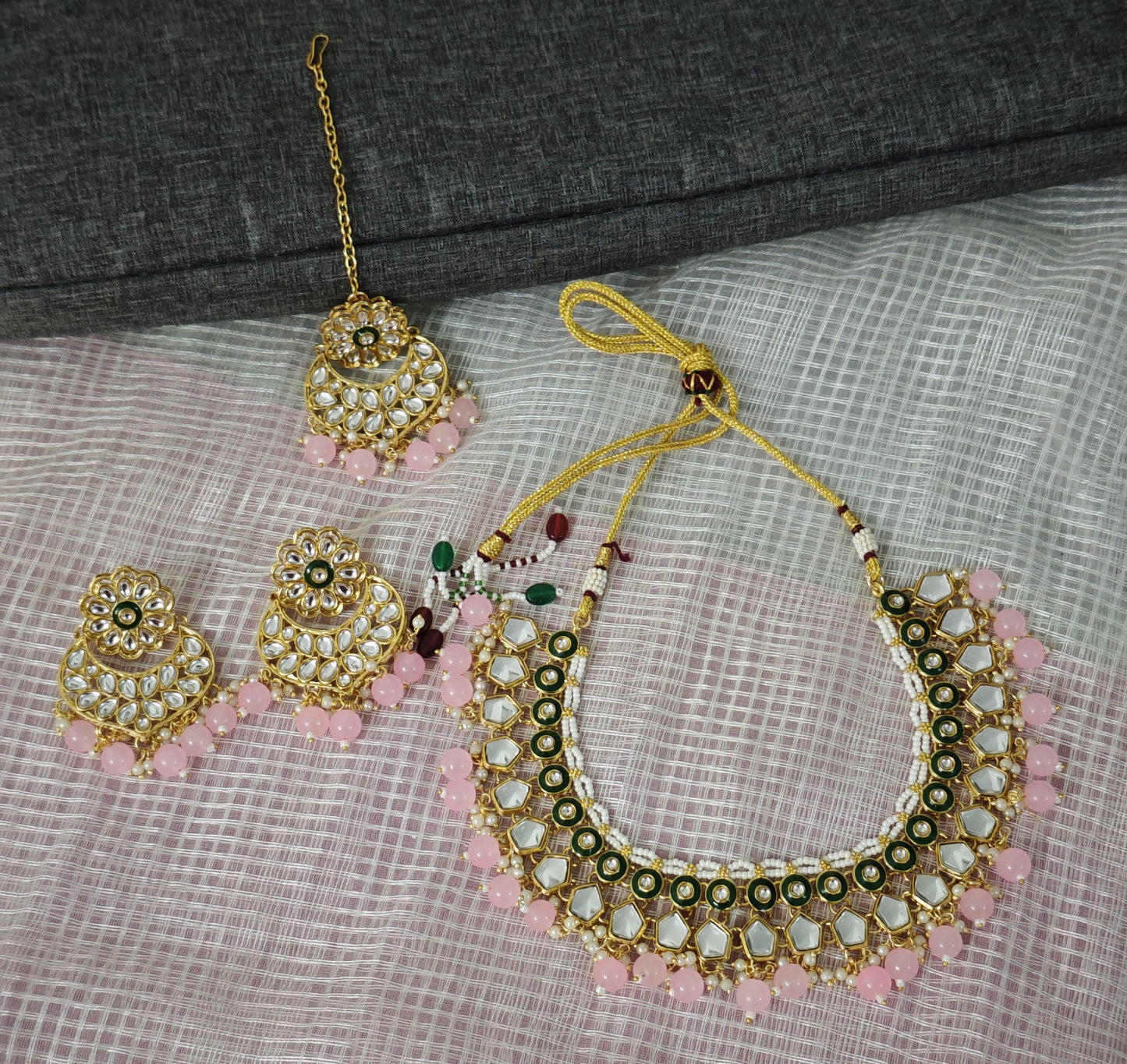 PINK ISHANVI JEWELLERY SET