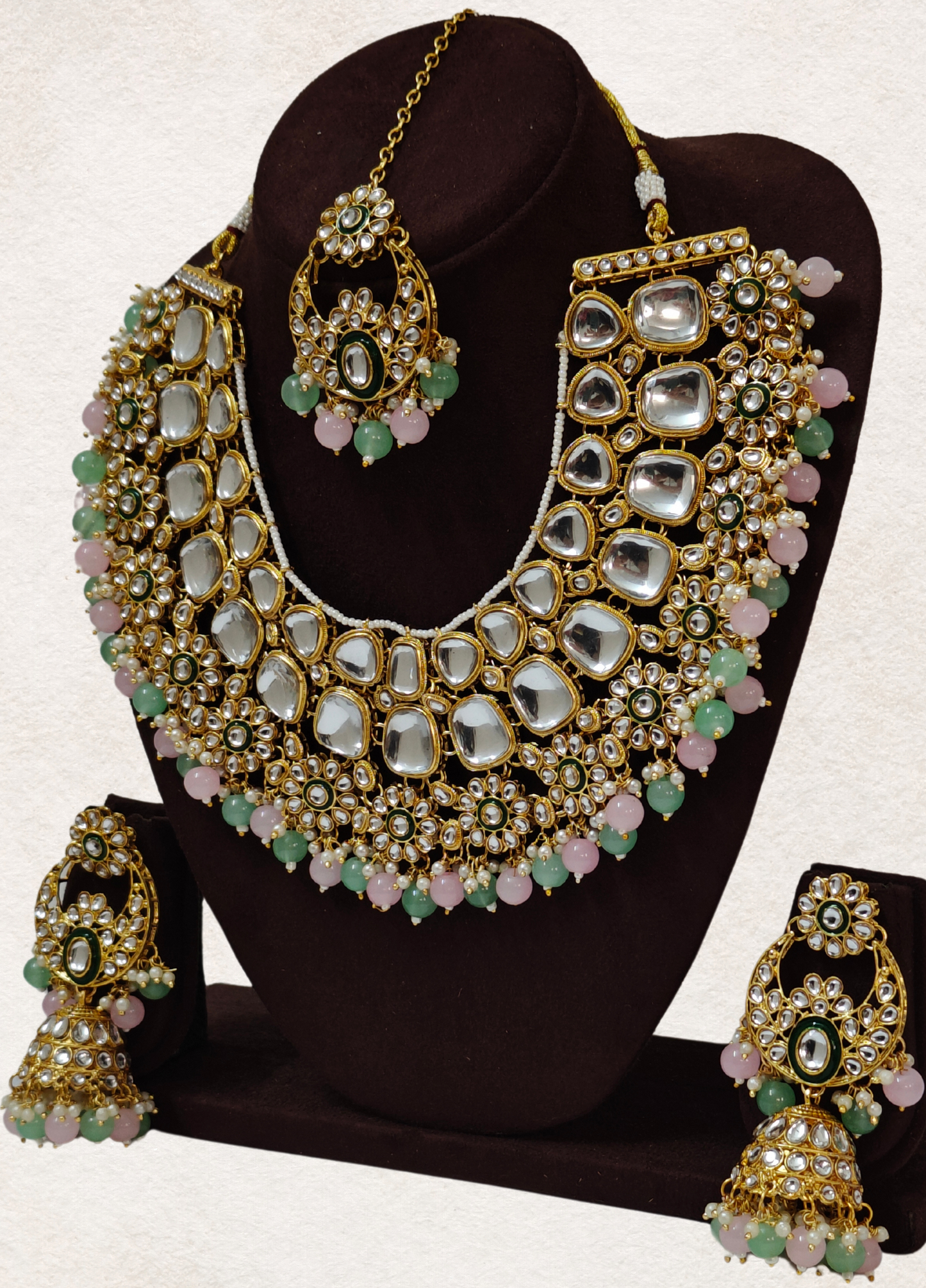 MINT AND PINK SHREENI JEWELLERY SET