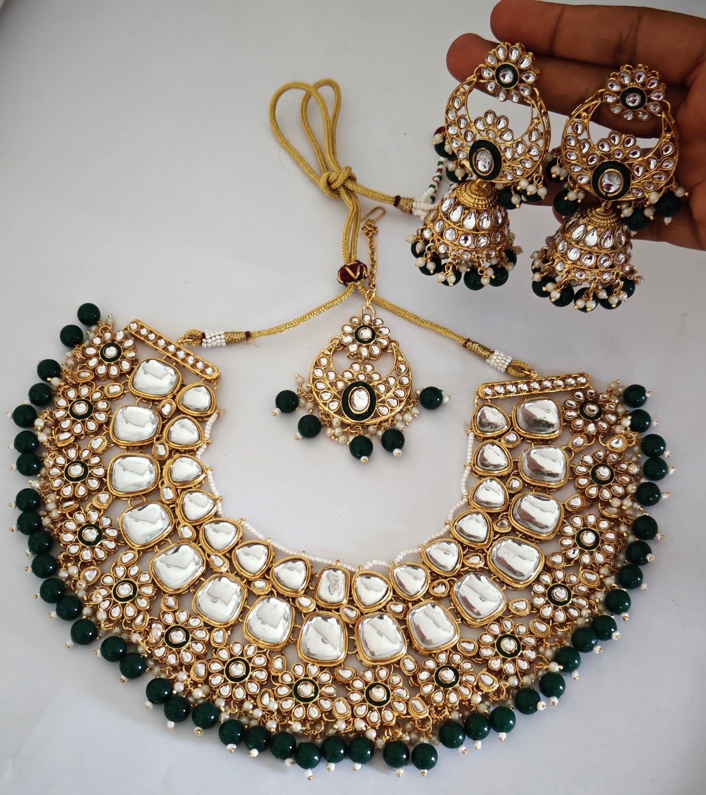 GREEN SHREENI JEWELLERY SET