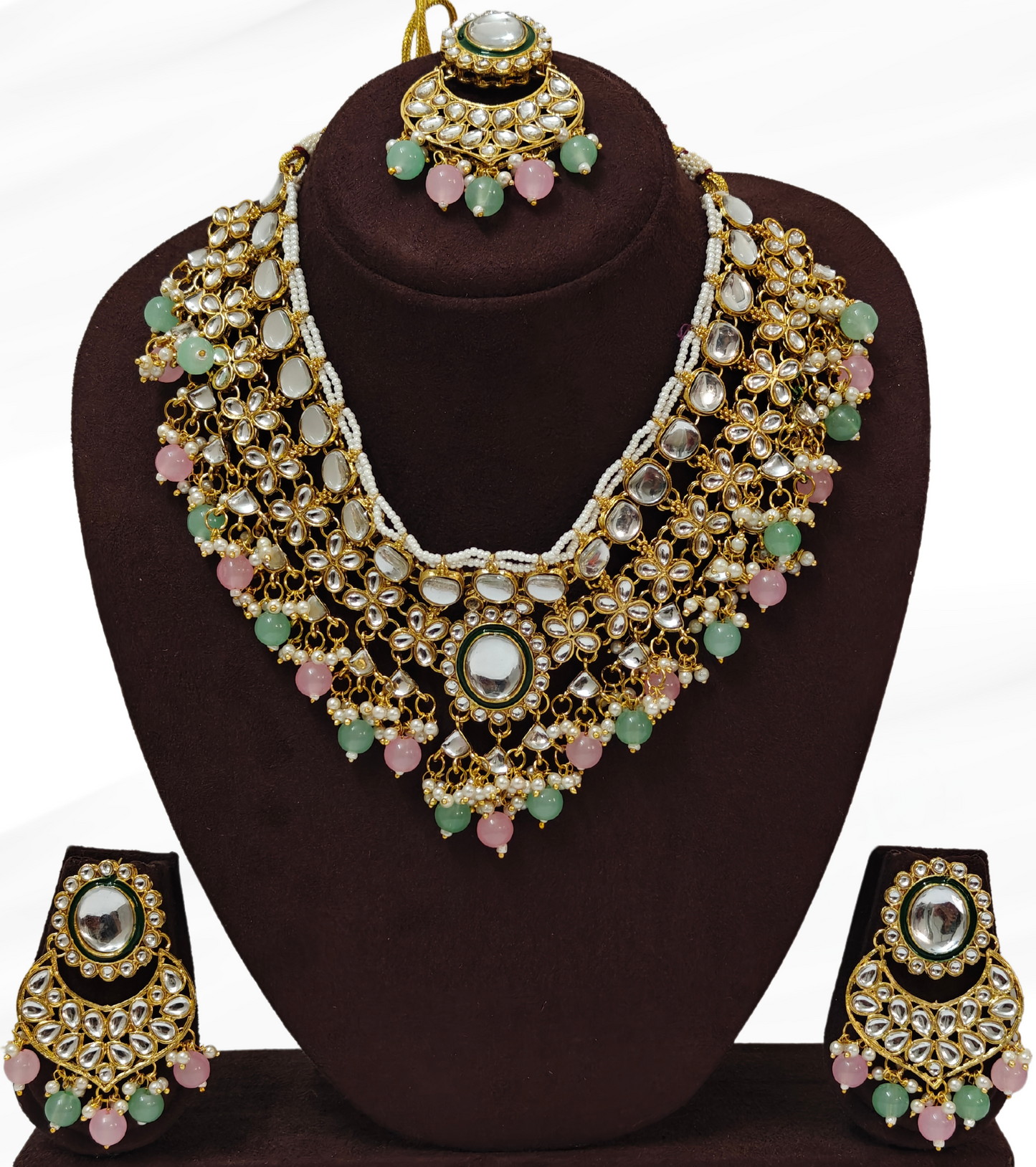 MINT AND PINK NIYATI JEWELLERY SET