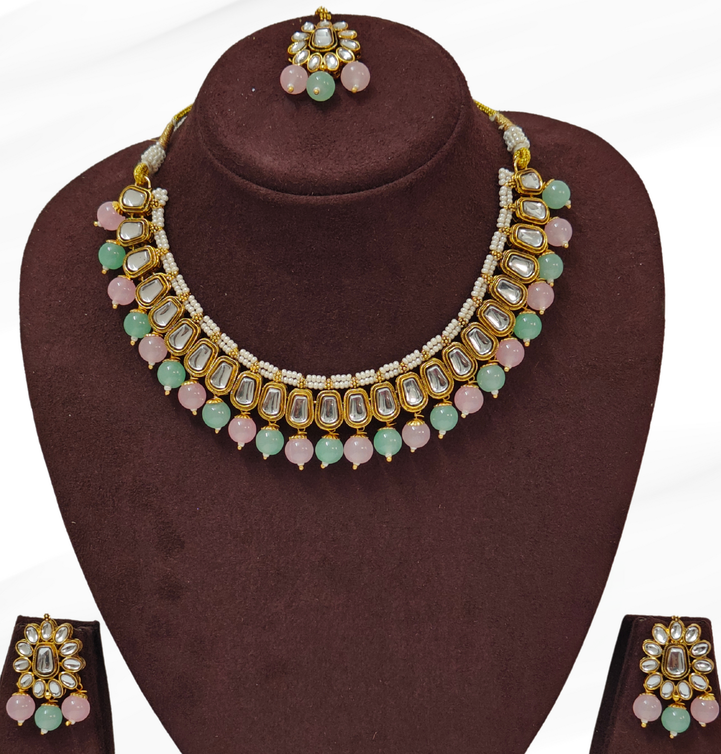 MINT AND PINK SUKANYA JEWELLERY SET